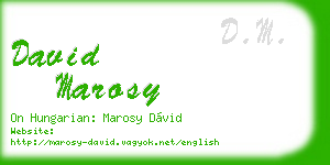 david marosy business card