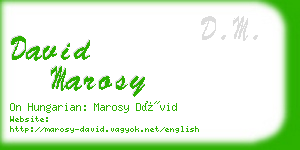 david marosy business card